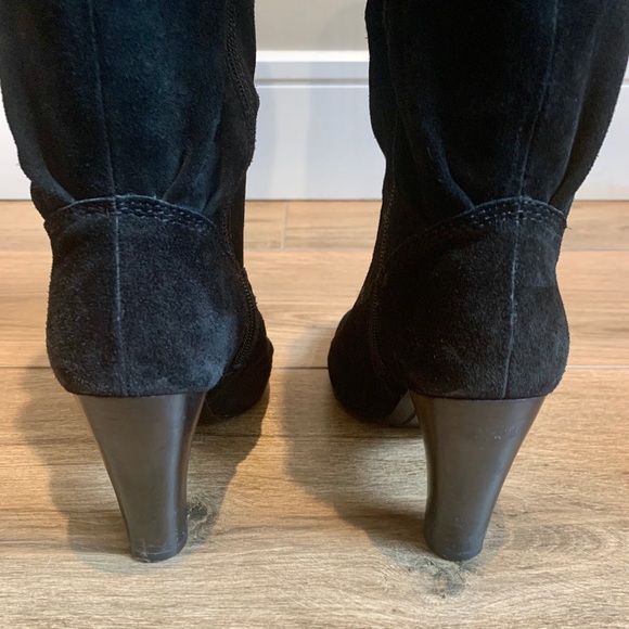 Michael Kors - Black Suede - Harness, Slouch Knee Boots - Picture 5 of 8